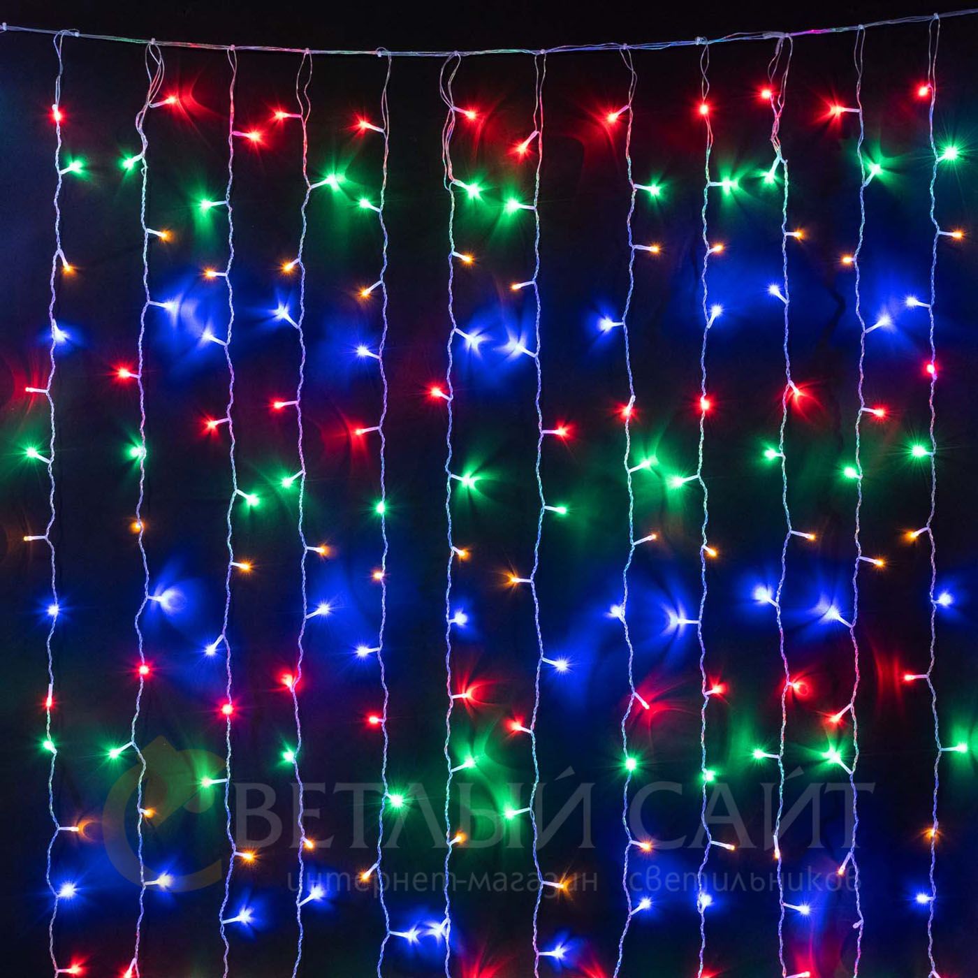 Гирлянда Занавес 2 x 3 м Разноцветный 220В, 600 LED, Провод Прозрачный ПВХ, IP20 01-172, 01-172
Гирлянда Занавес 2 x 3 м Разноцветный 220В, 600 LED, Провод Прозрачный ПВХ, IP20 01-172, 01-172