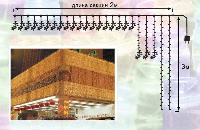 Гирлянда Занавес 2 x 3 м Желтый 220В, 600 LED, Провод Прозрачный ПВХ, IP54 01-059, 01-059
Гирлянда Занавес 2 x 3 м Желтый 220В, 600 LED, Провод Прозрачный ПВХ, IP54 01-059, 01-059