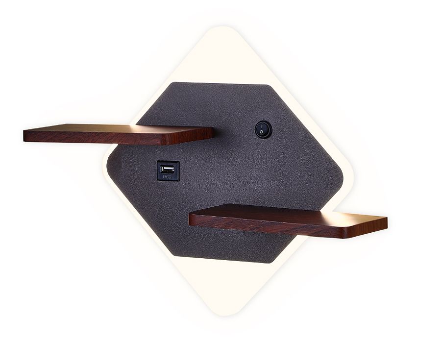 Настенный светильник Ambrella light с выключателем, USB портом и полкой Wall FW101, FW101
Настенный светильник Ambrella light с выключателем, USB портом и полкой Wall FW101, FW101