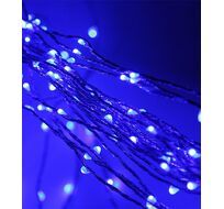 Гирлянда Роса Конский Хвост 1,5м Синяя, 12В, 200 LED, Провод Прозрачный Проволока, IP67 08-048_BL