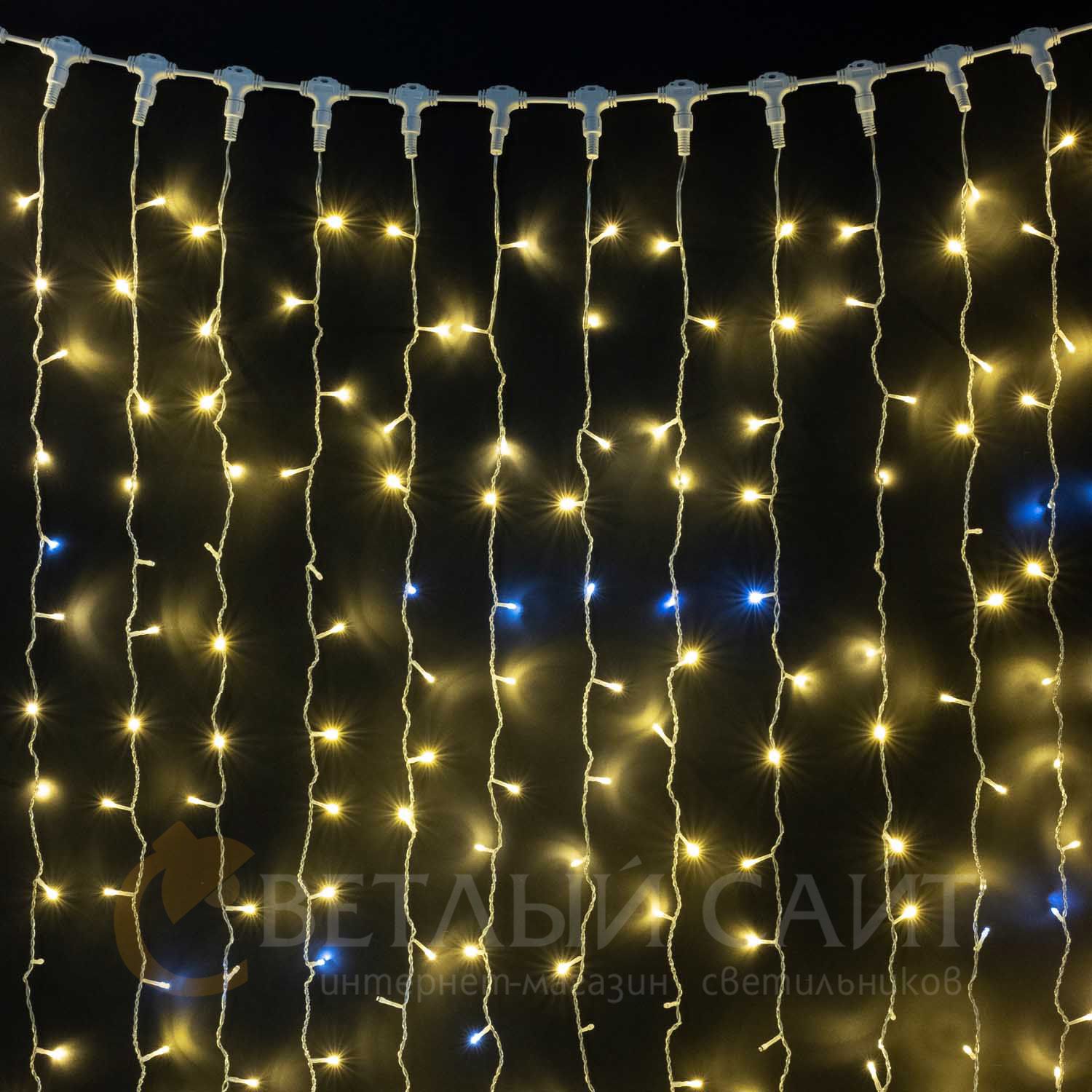 Гирлянда Занавес 2 x 2 м Тепло-Белый с Мерцанием Белого Диода 220В, 400 LED, Провод Прозрачный ПВХ, IP54 01-180, 01-180
Гирлянда Занавес 2 x 2 м Тепло-Белый с Мерцанием Белого Диода 220В, 400 LED, Провод Прозрачный ПВХ, IP54 01-180, 01-180