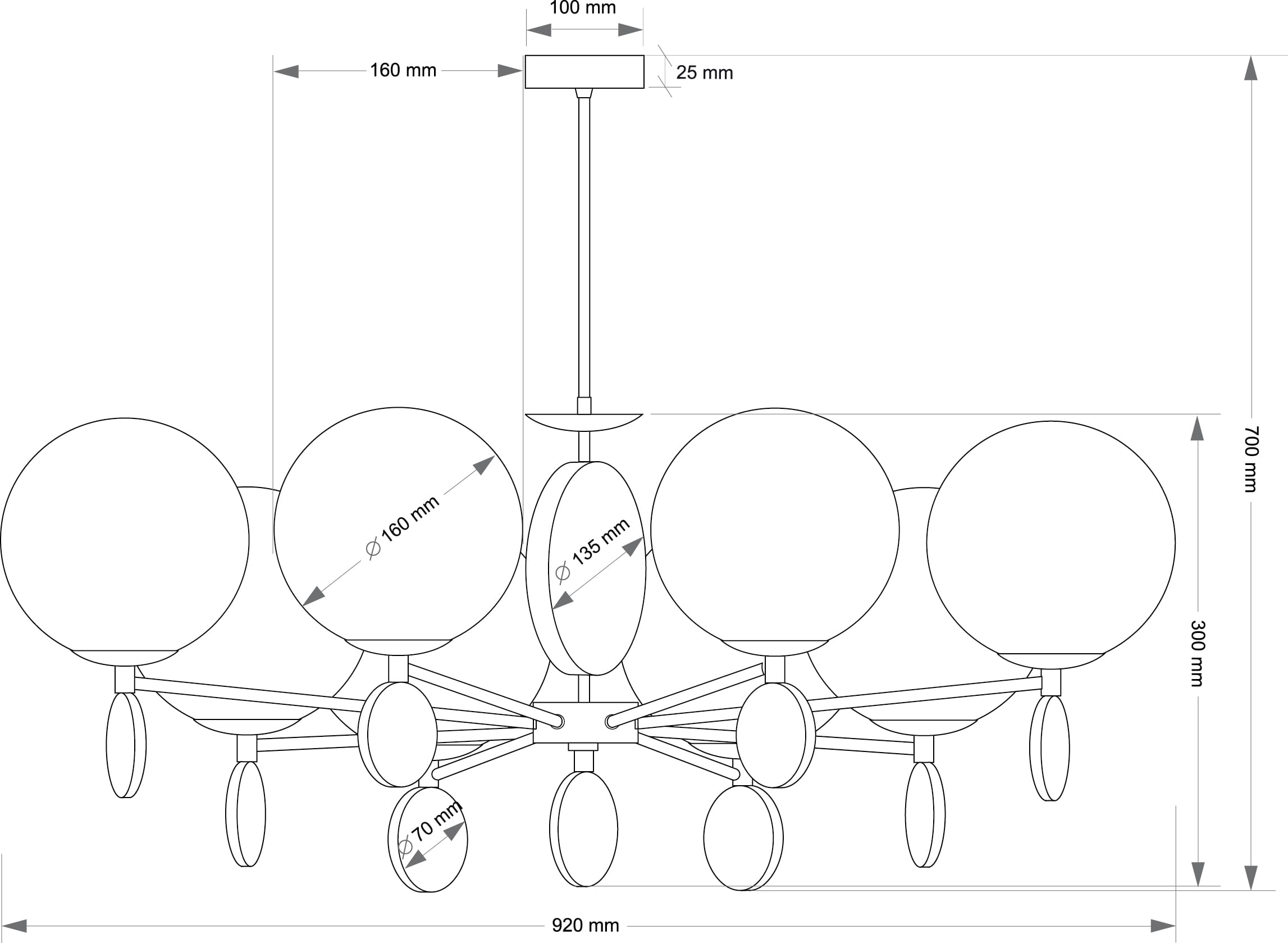 Подвесная люстра Kutek DIMARO DIM-ZW-8(N)