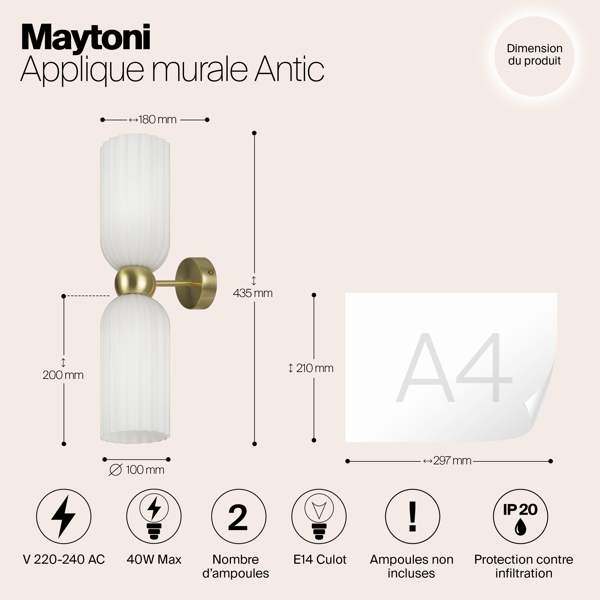 Бра Maytoni Modern Antic MOD302WL-02W_MY
