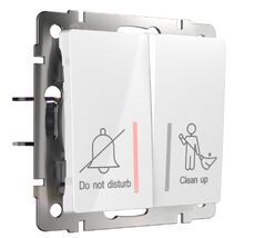 Выключатель двухклавишный для отелей (белый) Werkel a054307_WR