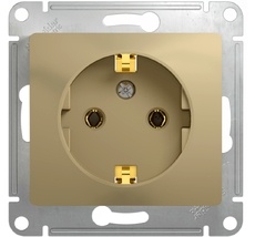 Розетка встраиваемая с заземлением (титан) Systeme Electric GSL000443