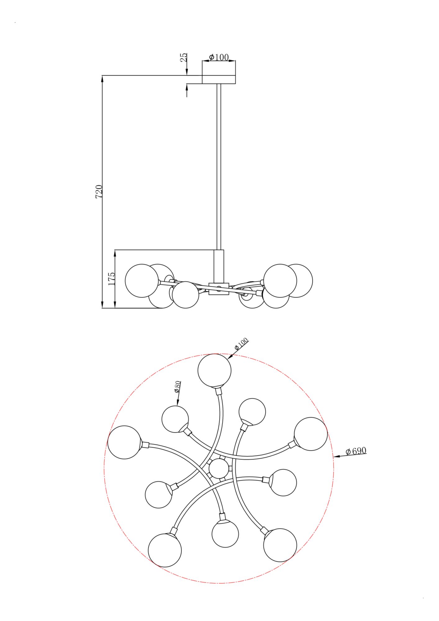Потолочная люстра Freya Bethany FR5116PL-10BS_MY