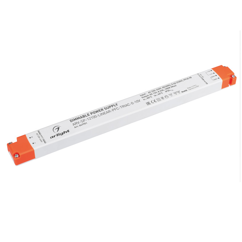 Блок питания ARV-SP-12100-LINEAR-PFC-TRIAC-0-10V 12V, 8.33A, 100W 047951_ARL