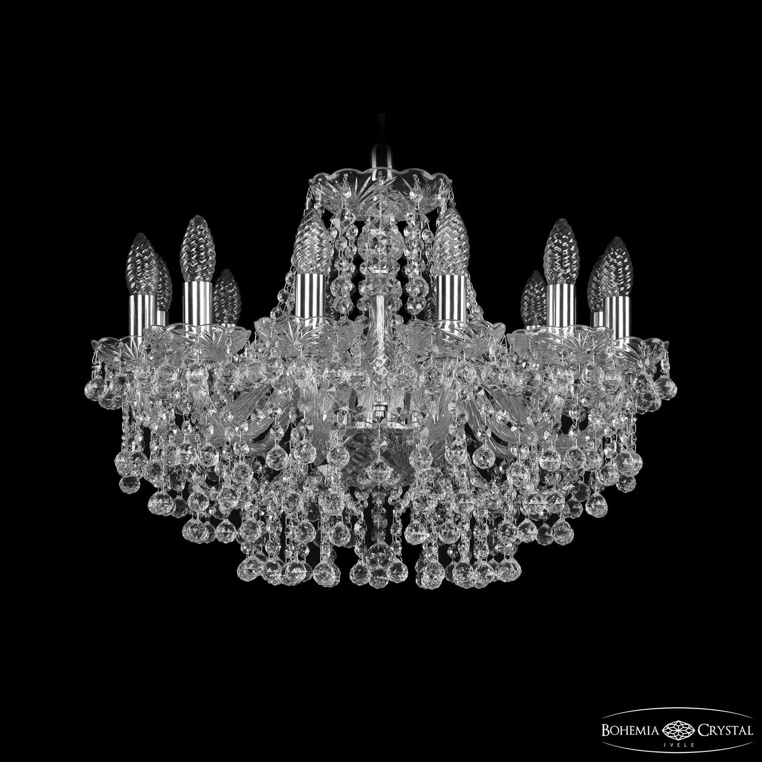 Хрустальная люстра Bohemia Ivele Crystal 1409/12/195 Ni_BI