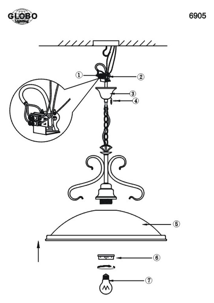 Подвесной светильник Globo Sassari 6905_GL