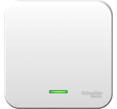 Выключатель накладной одноклавишный с подсветкой (белый) Systeme Electric BLNVA061121