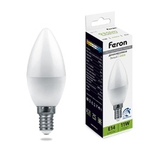 Лампа светодиодная C37 свеча диммируемая 11W 230V E14 4000К Feron 51056_FR