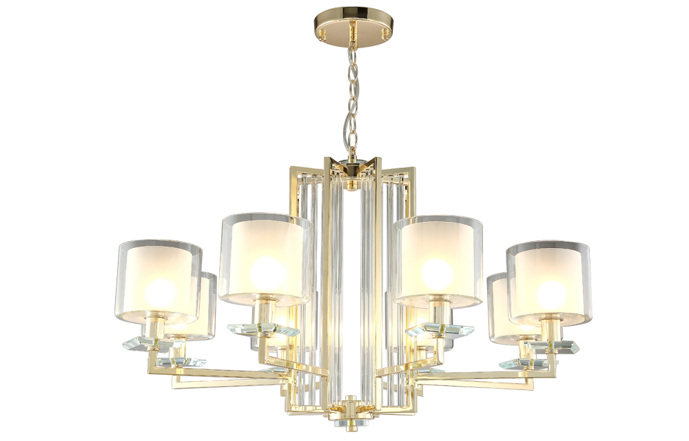 Подвесная люстра Crystallux NICOLAS NICOLAS SP-PL8 GOLD/WHITE_CR