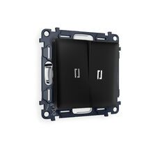 Выключатель двухклавишный проходной с подсветкой 5600K Ambrella Volt ALFA QUANT MA804035_AMB