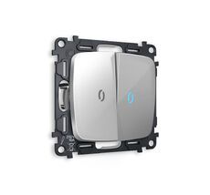 Выключатель двухклавишный проходной с подсветкой Ambrella Volt OMEGA QUANT MO404040_AMB