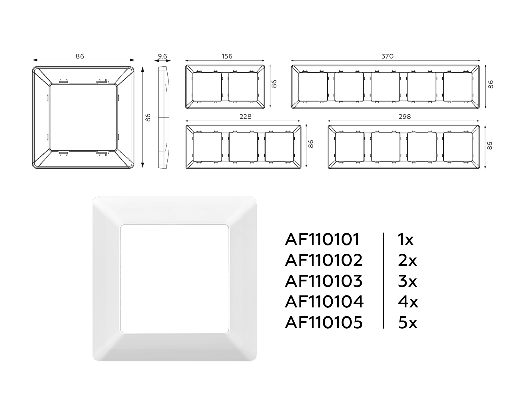Рамка Ambrella Volt ALFA Line AF110101_AMB