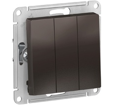 Выключатель встраиваемый трехклавишный (мокко) Systeme Electric ATN000631