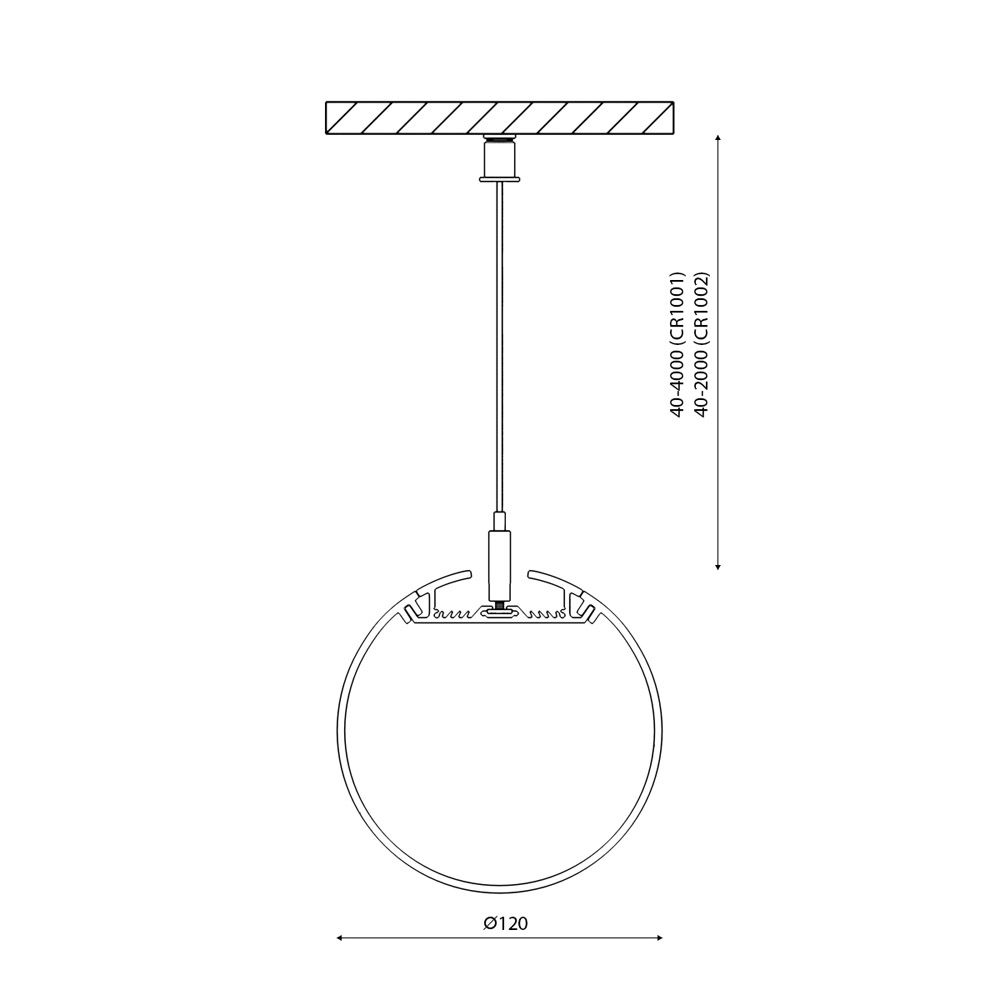 Подвесной алюминиевый профиль LUX LT.120 00-00001077_SW