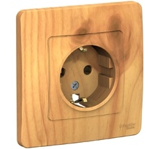 Розетка встраиваемая с заземлением (ясень) Systeme Electric BLNRS001015