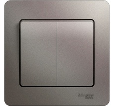 Выключатель встраиваемый двухклавишный (платина) Systeme Electric GSL001252