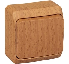 Выключатель накладной одноклавишный (бук) Systeme Electric BA10-004T