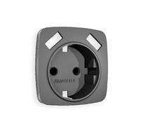 Лицевая панель для электрической розетки с заземлением со шторками 2USB A+A QUANT Ambrella Volt OMEGA OP6590_AMB