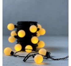 Гирлянда Шарики 5м Желтая 220В, Диаметр Шарика 40мм, 20 LED, Провод Черный Каучук, IP65 LTC HB20-1-2Y HB20-1-2Y