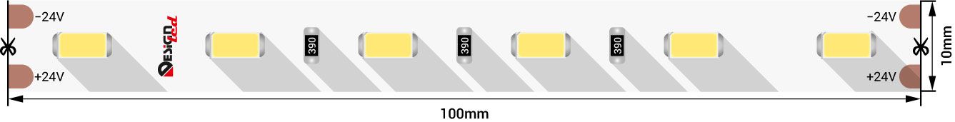Лента светодиодная 1м. 14,4W 6000K LUX DSG760-24-W-33 00-00004498_SW