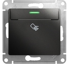 Карточный выключатель одноклавишный с подсветкой встраиваемый (антрацит) Systeme Electric GSL000769