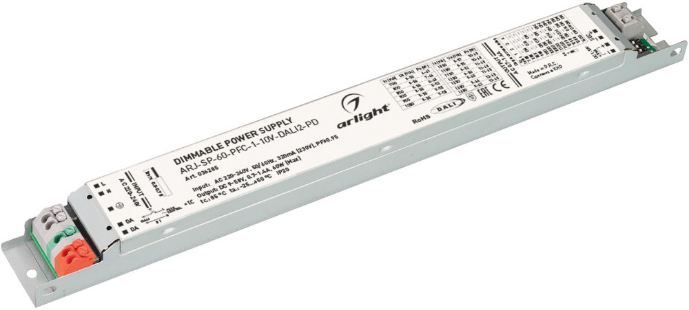 Блок питания ARJ-SP-60-PFC-1-10V-DALI2-PD (60W, 9-58V, 0.7-1.4A) ( Arlight 036285_ARL