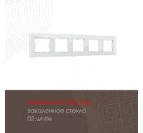 Рамка из закаленного стекла на 5 постов Arte Milano 503.02-5.white