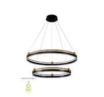 Подвесная люстра Crystallux FERNANDO SP123W LED D600+800 BLACK/GOLD_CR