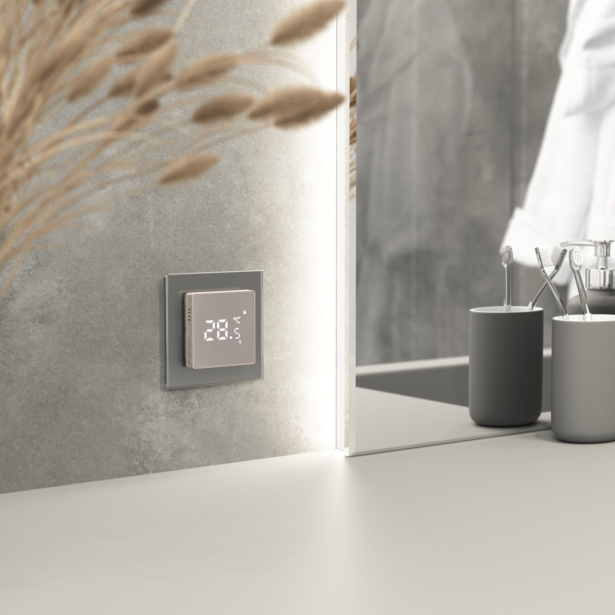 Умный сенсорный терморегулятор для теплого пола (дымчатый) Werkel a065138_WR