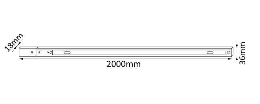 Шинопровод однофазный 200см с питанием и заглушкой Crystallux CLT 0.11 01 L2000 WH_CR
