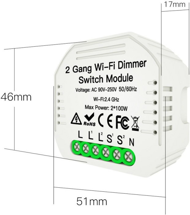 Wi-Fi реле диммер двухканальное Aployt APL.0195.01.02