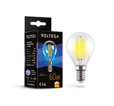 Светодиодная лампа Voltega Crystal Globe 6W 2700K E14 7212_VG