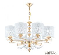 Подвесная люстра Arte Milano Florentina 302097/8 Wh/Gd