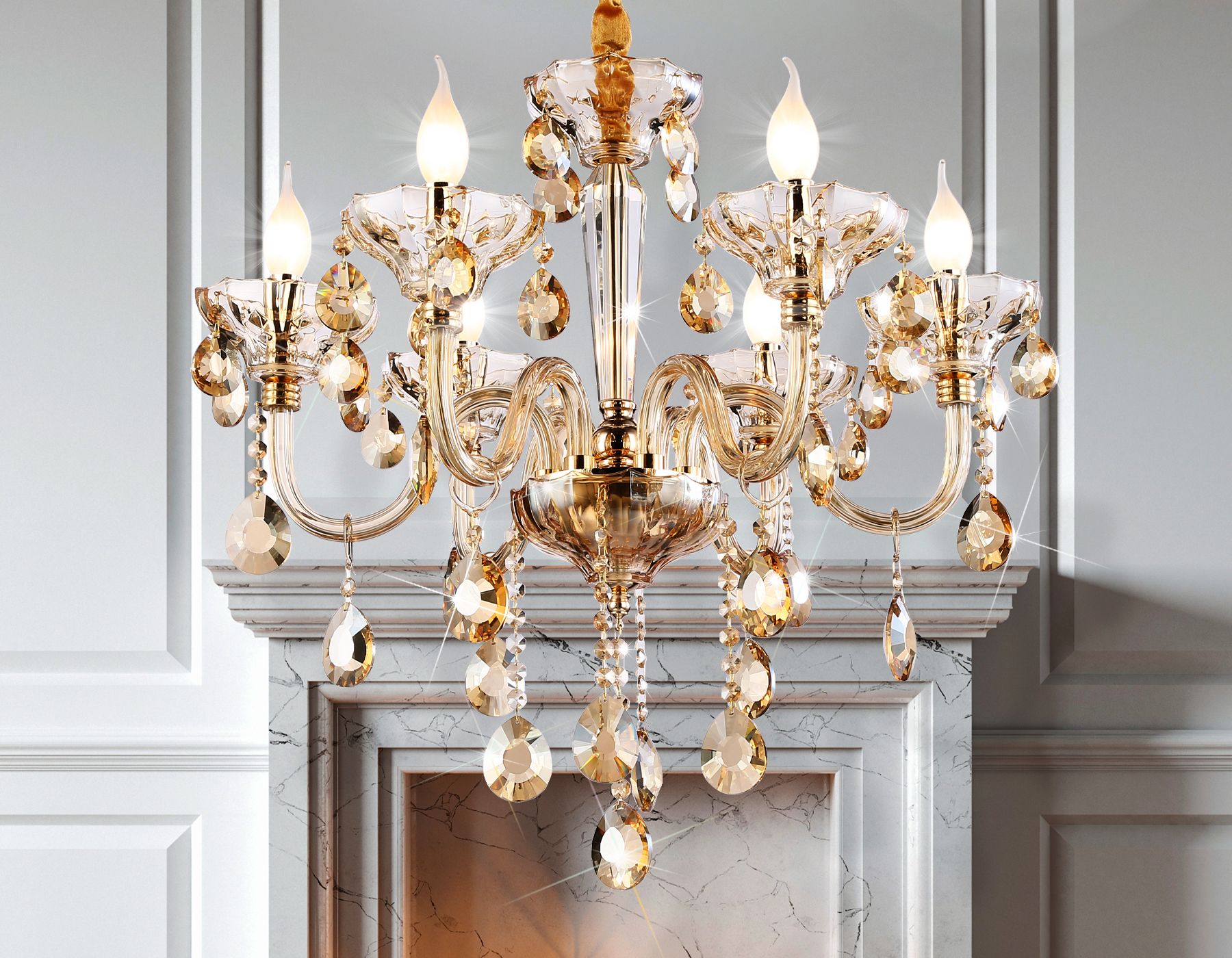 Подвесная люстра Ambrella light классическая с хрусталем Traditional TR4901_AMB