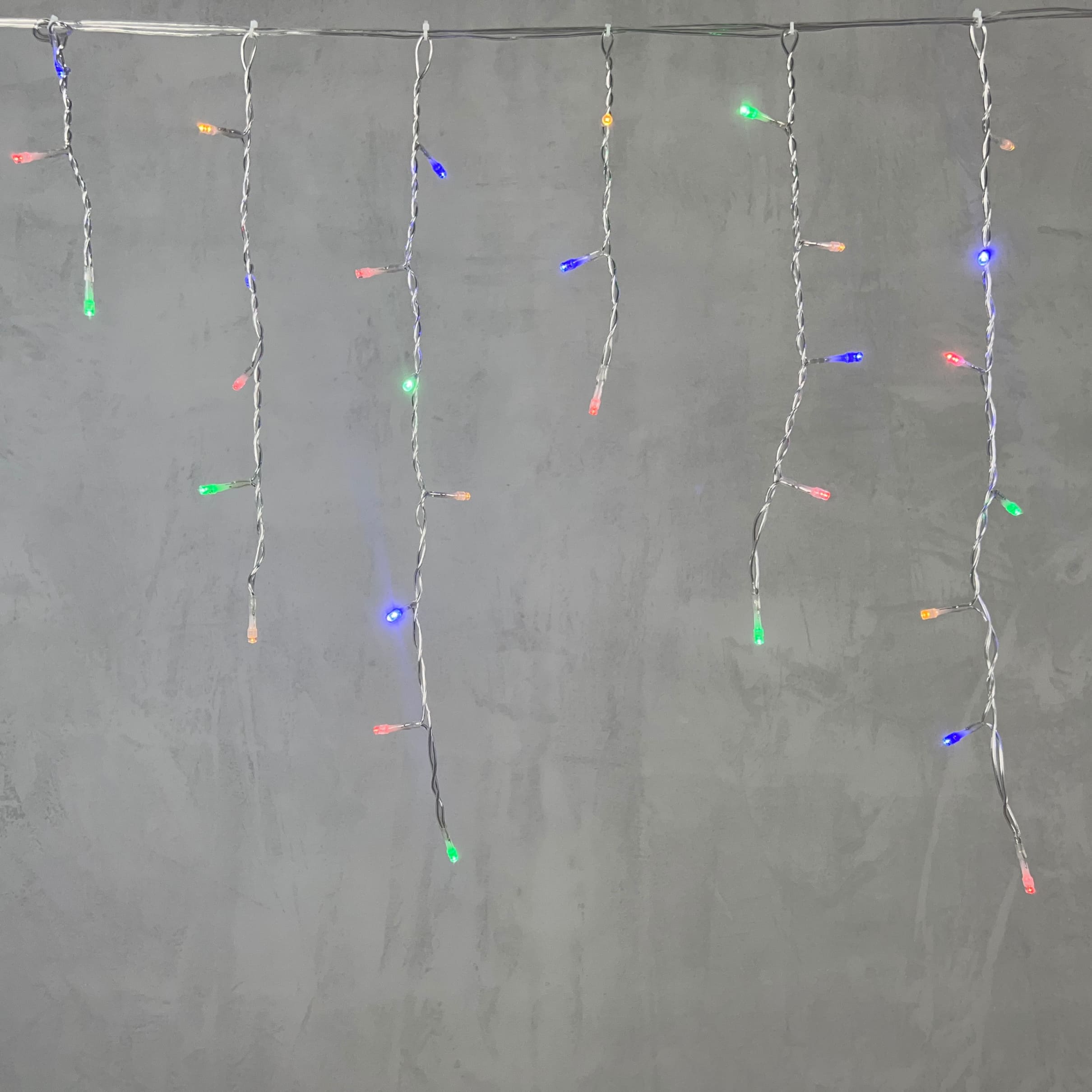 Гирлянда Бахрома 3,1 x 0,5 м Разноцветная 220В, 150 LED, Провод Прозрачный ПВХ, IP54 PIL150-10-2M