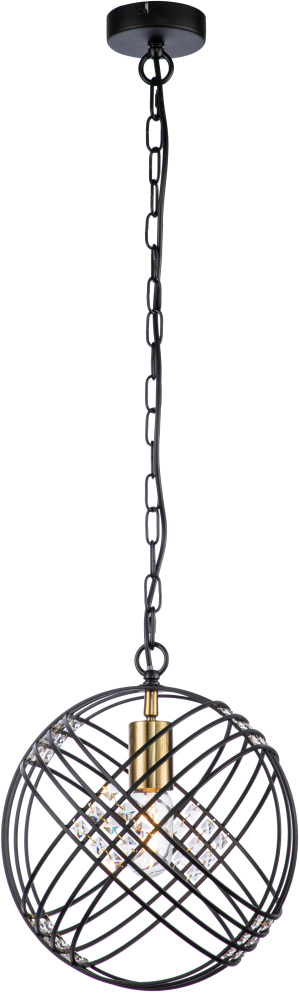 Подвесная люстра хрусталь в форме клетки (10001/1P Black) Indigo V000103