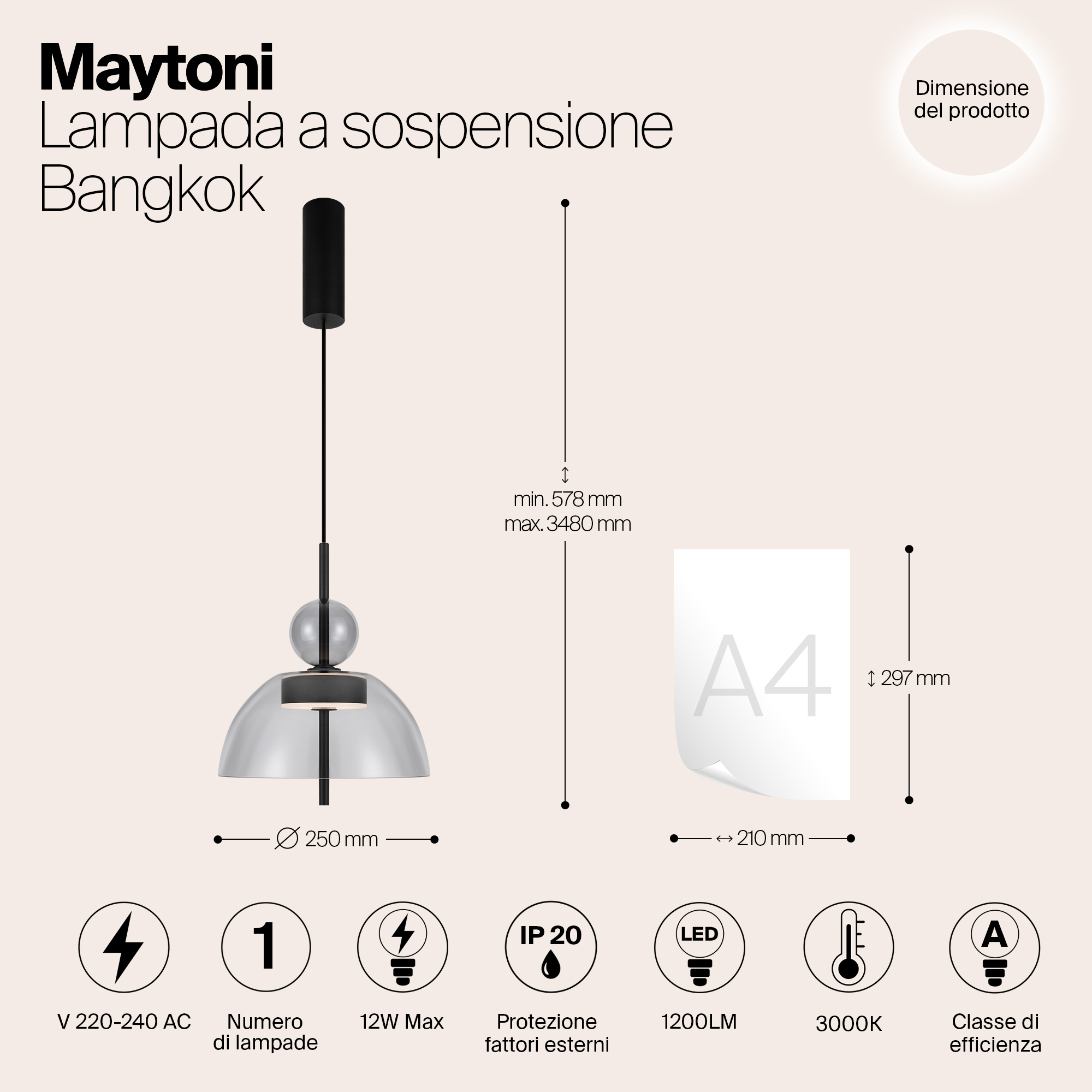Подвесной светильник Maytoni Bangkok MOD185PL-L11B3K1_MY