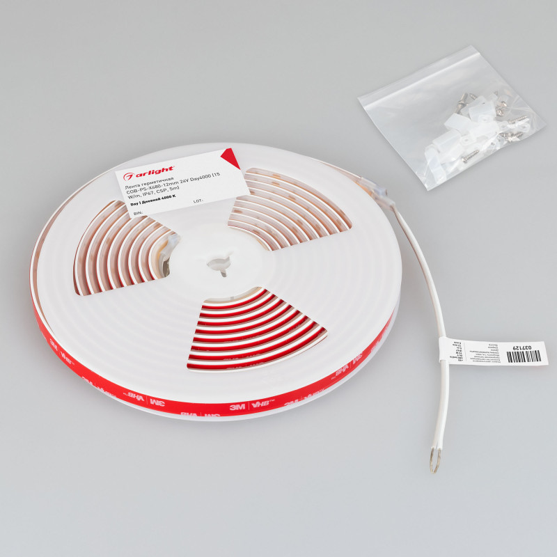 Светодиодная лента Arlight герметичная COB-PS-X480-12mm 24V Day4000 (15 W/m, IP67, TWP100, 5m) 037129(1)_ARL