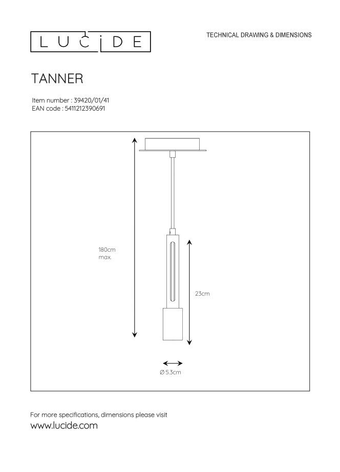 Подвесной светильник Lucide TANNER 39420/01/41
