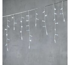 Гирлянда Бахрома с Колпачком 4,9 x 0,5 м Белая 220В, 200 LED, Провод Прозрачный ПВХ, IP65 PIL200CAP-10-2W