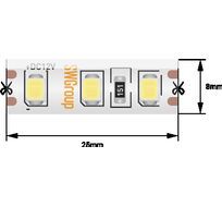 Лента со скотчем 3М светодиодная стандарт 2835, 120 LED/м, 9,6 Вт/м, 12В, IP65, Цвет: Холодный белый 00-00009240_SW