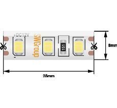 Лента со скотчем 3М светодиодная стандарт 2835, 120 LED/м, 9,6 Вт/м, 12В, IP65, Цвет: Холодный белый 00-00009240_SW