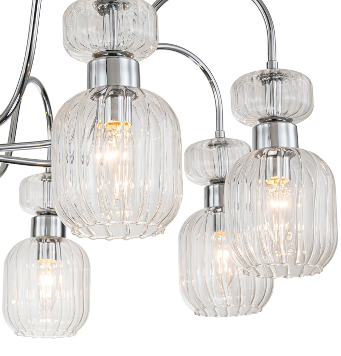 Потолочная люстра на штанге Escada 1141/8PL Chrome/Clear_ESC