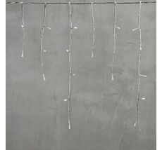 Гирлянда Бахрома на Батарейках 3 x 0,5 м Белая, 100 LED, Провод Прозрачный Силикон, IP65 ECC100-10-8W