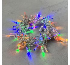 Гирлянда Нить с Колпачком 10м Разноцветная 24В, 100 LED, Провод Прозрачный ПВХ, IP65 PST100CAP-10-1M
