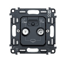 Механизм розетки TV оконечной + SAT 5-862MHz 3.5dB/950-2150MHz 3.8dB QUANT Ambrella Volt VM217_AMB
