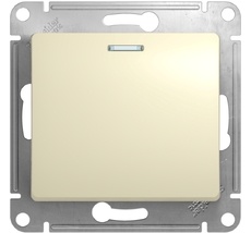 Выключатель встраиваемый одноклавишный с подсветкой (бежевый) Systeme Electric GSL000213